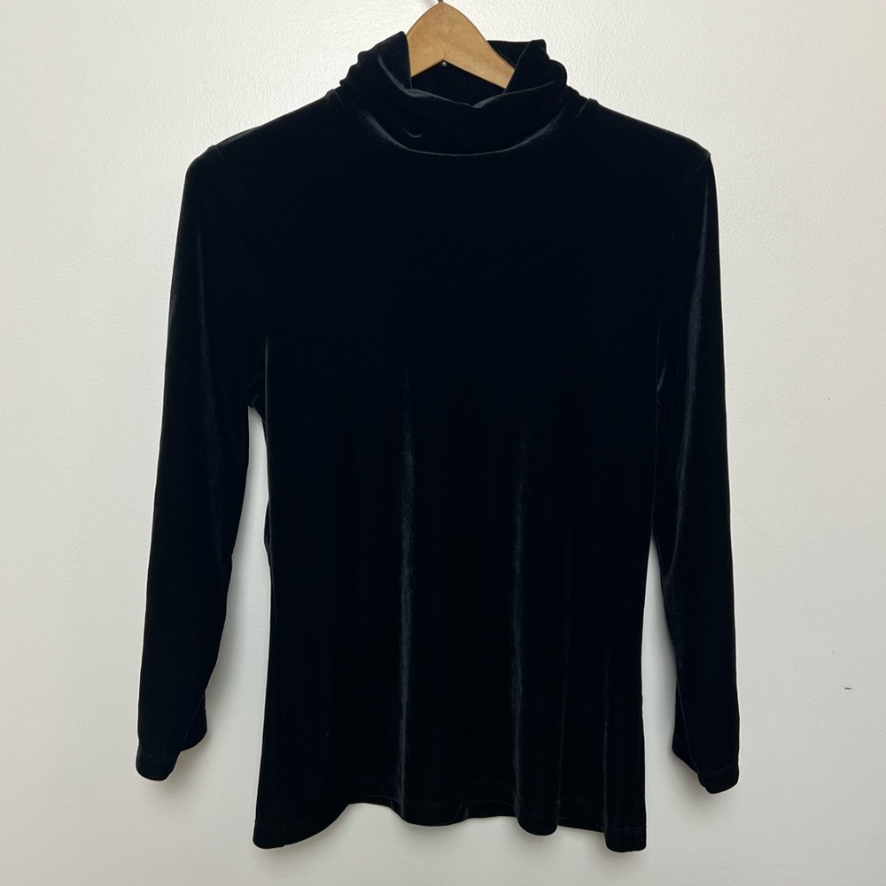 Vintage Like New Harold's Black Velvet Long 3/4 Sleeve Top Woman’s L Layers